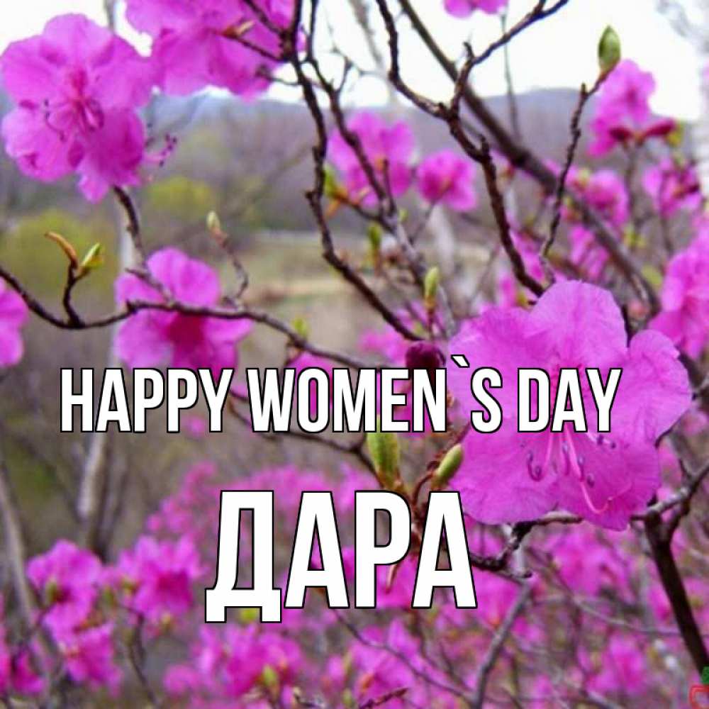 Greetings card с именем, Дара happy women`s day международный женский день Greetings with text for free download 